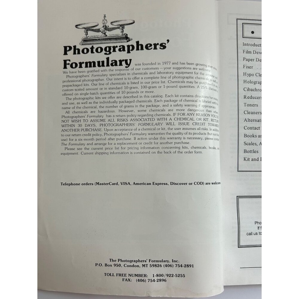 Vintage Photographers' Formulary Catalog Kits & Chemicals for Photography Camera - Picture 3 of 9